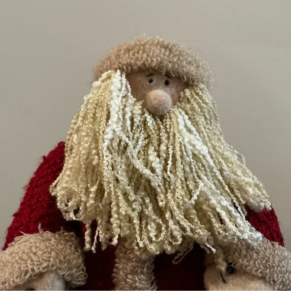 Vintage Santa Claus Figurine Doll 12” Tall Holiday Decor Rustic Folk Art